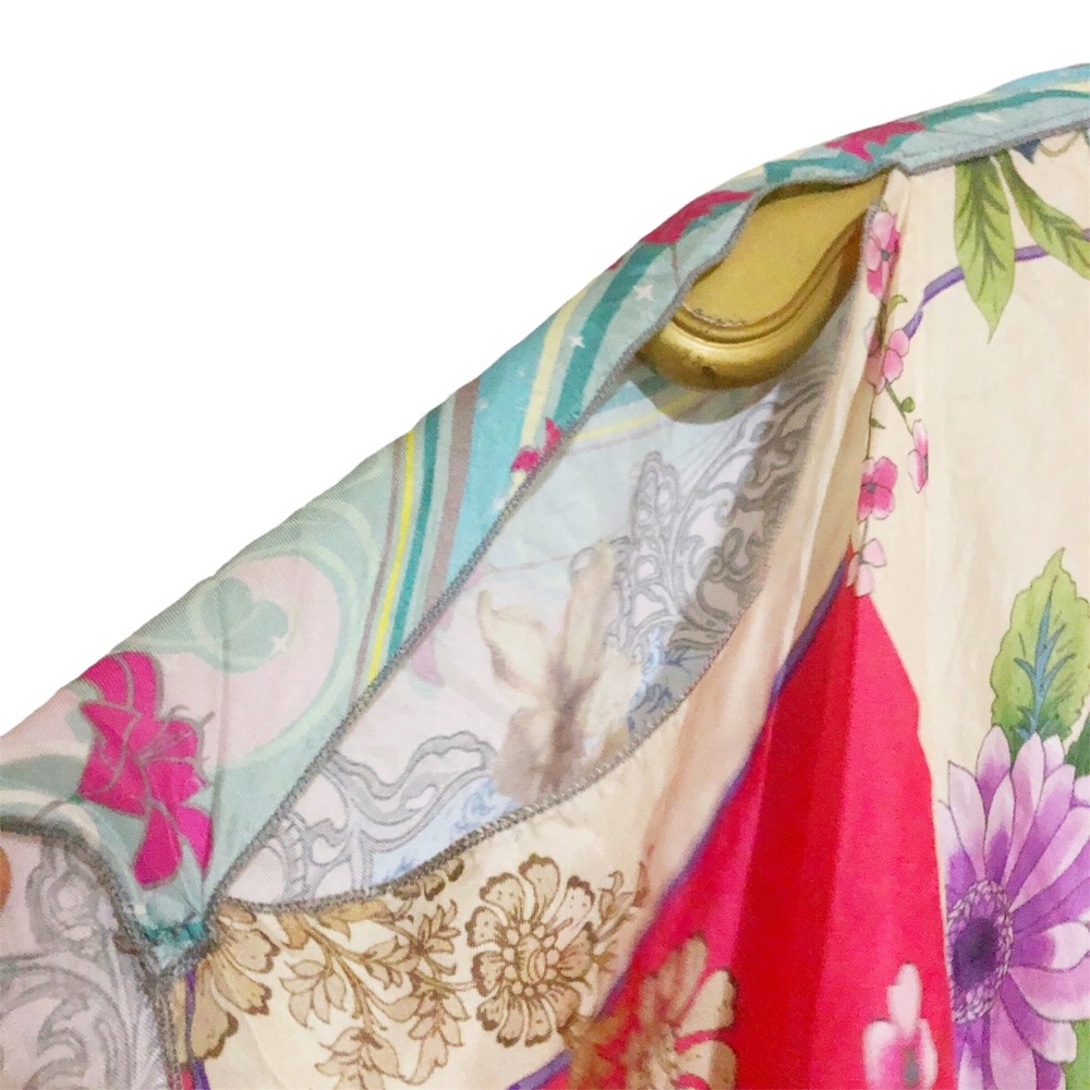 Johnny Was Leon pure SILK print tasseled top - Picture 8 of 8